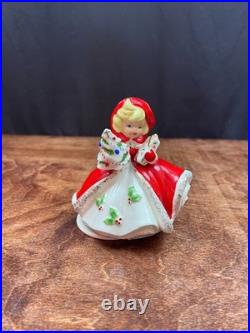 Rare Vintage SCHMID Shopper Girl Christmas Music Box White Christmas in Box