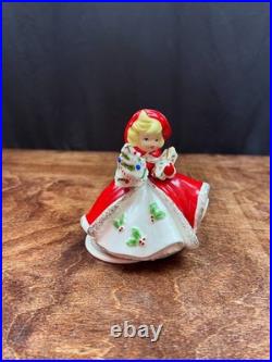 Rare Vintage SCHMID Shopper Girl Christmas Music Box White Christmas in Box