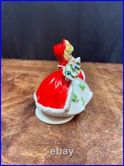 Rare Vintage SCHMID Shopper Girl Christmas Music Box White Christmas in Box