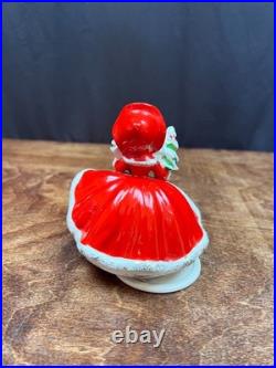 Rare Vintage SCHMID Shopper Girl Christmas Music Box White Christmas in Box
