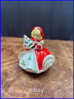 Rare Vintage SCHMID Shopper Girl Christmas Music Box White Christmas in Box