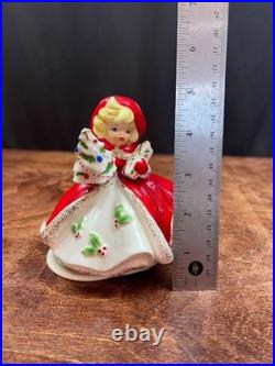 Rare Vintage SCHMID Shopper Girl Christmas Music Box White Christmas in Box
