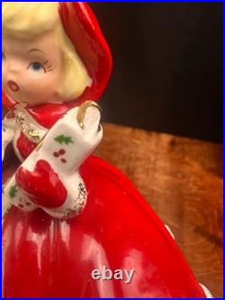 Rare Vintage SCHMID Shopper Girl Christmas Music Box White Christmas in Box
