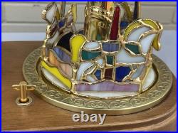 Rare Vintage San Fran. Music Box Stain Glass Carousel with Kaleidoscope