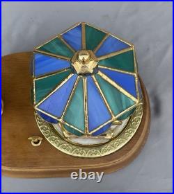 Rare Vintage San Fran. Music Box Stain Glass Carousel with Kaleidoscope