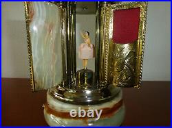 Rare Vintage Swiss Reuge Dancing Ballerina Music Box Carousel Items Holder