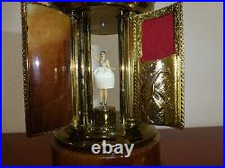 Rare Vintage Swiss Reuge Dancing Ballerina Music Box Carousel Items Holder