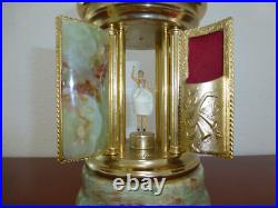 Rare Vintage Swiss Reuge Dancing Ballerina Music Box Carousel Items Holder