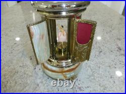 Rare Vintage Swiss Reuge Dancing Ballerina Music Box Carousel Items Holder