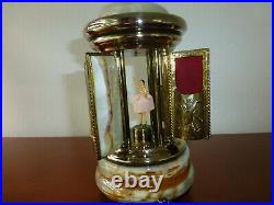 Rare Vintage Swiss Reuge Dancing Ballerina Music Box Carousel Items Holder