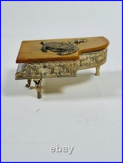 Rare Vintage Thorens Swiss-Made Grand Piano Music Box with Jewelry Compartment