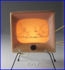Rare early 1950's Richard G Krueger Motion TV & Music Box Nursery Lamp Works
