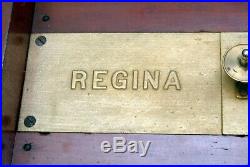Regina 15 1/2 Disc Music Box Mahogany Case With 15 Discs From Estate