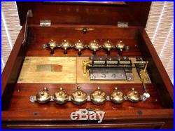 Regina 15-1/2 Disc Music Box With 12 Bells And Matching Disc Storage Cabinet