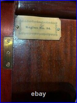 Regina 27 changer music box mahogany model 34, circa 1904