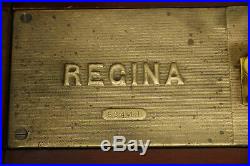 Regina Antique Double Comb Mahogany Music Box, 10 Discs 15 1/2 #30680