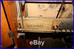 Regina Corona 20 3/4 Disc Changer Music Box In Carved Oak