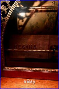 Regina Corona 20 3/4 Disc Changer Music Box In Carved Oak