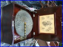 Regina Double Comb 15 1/2 Music Box Serpentine Cabinet Beautiful Example