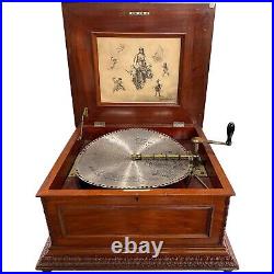 Regina Mahogany Disc Music Box with Five Discs circa 1897