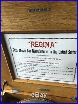 Regina Music Box 15.5 Double Comb Nickle Coin-Op Oak Case