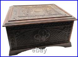 Regina Music Box 54015 DOUBLE COMB CHERUB ORNATE Cabinet With Disc WORKS VIDEO