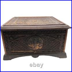 Regina Music Box 54015 DOUBLE COMB CHERUB ORNATE Cabinet With Disc WORKS VIDEO