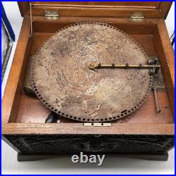 Regina Music Box 54015 DOUBLE COMB CHERUB ORNATE Cabinet With Disc WORKS VIDEO