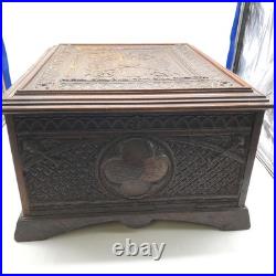 Regina Music Box 54015 DOUBLE COMB CHERUB ORNATE Cabinet With Disc WORKS VIDEO