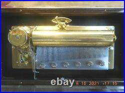 Reuge 3 Tune 72 Note Volga Music Box Plays Clair De Lune (3 Parts) (see Video)