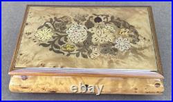 Reuge Anniversary Waltz Wood Music Musical Jewelry Trinket Box Flower Inlay