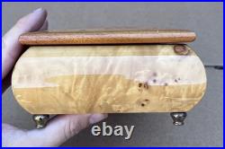 Reuge Anniversary Waltz Wood Music Musical Jewelry Trinket Box Flower Inlay