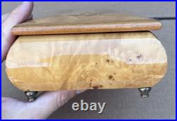 Reuge Anniversary Waltz Wood Music Musical Jewelry Trinket Box Flower Inlay