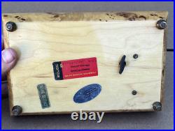 Reuge Anniversary Waltz Wood Music Musical Jewelry Trinket Box Flower Inlay