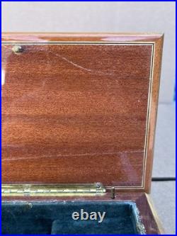Reuge Anniversary Waltz Wood Music Musical Jewelry Trinket Box Flower Inlay