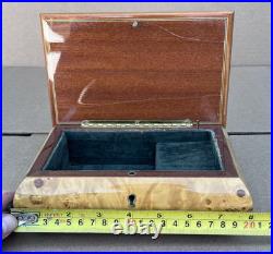 Reuge Anniversary Waltz Wood Music Musical Jewelry Trinket Box Flower Inlay