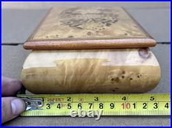 Reuge Anniversary Waltz Wood Music Musical Jewelry Trinket Box Flower Inlay