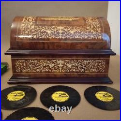 Reuge Baroque Treasure Chest Music Box With 5 Discs. Rare One Of A Kind