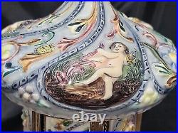 Reuge Capodimonte Carousel Music Box GOLD PLATED WithCHERUBS PLAYS GOLDEN LEAF 13