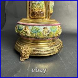 Reuge Capodimonte Porcelain Musical Lipstick Cigarette Carousel Music Box Rare