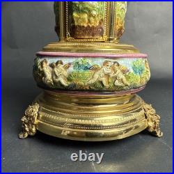 Reuge Capodimonte Porcelain Musical Lipstick Cigarette Carousel Music Box Rare