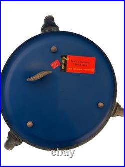 Reuge Carousel Blue Floral Italian Music Box Swiss Musical Movement Collectible