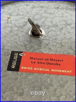 Reuge Cigarette Lipstick Holder Musicbox Made In Italy Mozart Blue Danube