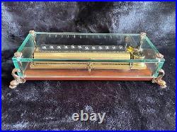 Reuge Dauphin Music Box, Crystal Glass, Sublime Harmonie 144 Notes W. A. Mozart