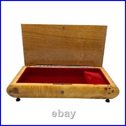 Reuge Inlaid Floral Jewelry/Music Box Italy withKey My Way Rectangular