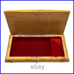 Reuge Inlaid Floral Jewelry/Music Box Italy withKey My Way Rectangular