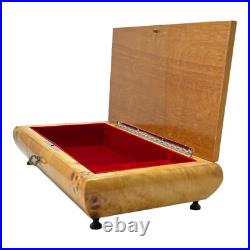 Reuge Inlaid Floral Jewelry/Music Box Italy withKey My Way Rectangular