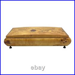 Reuge Inlaid Floral Jewelry/Music Box Italy withKey My Way Rectangular