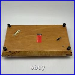 Reuge Inlaid Floral Jewelry/Music Box Italy withKey My Way Rectangular