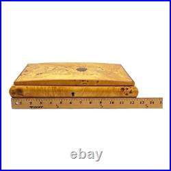 Reuge Inlaid Floral Jewelry/Music Box Italy withKey My Way Rectangular